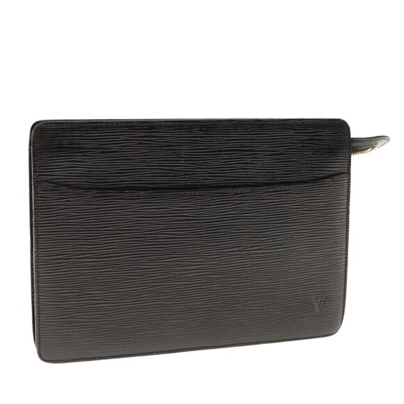 LOUIS VUITTON Epi Pochette Homme Clutch Bag Black M52522 LV Auth th4538 - Picture 1 of 14